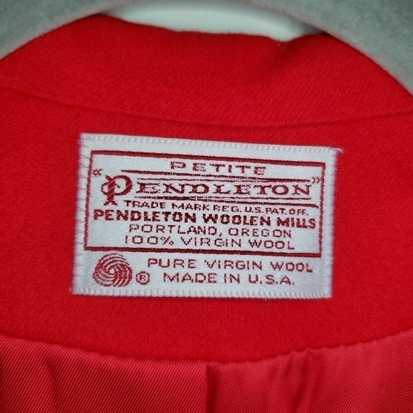 VTG Pendleton Blazer Suit Jacket Red Virgin Wool Lined Single Breasted Plus 14P - Picture 6 of 8